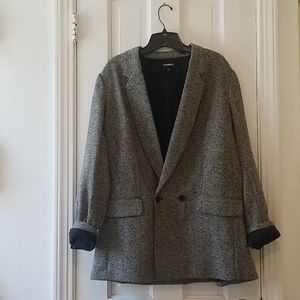 Express herringbone tweed gray blazer